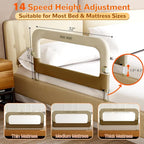 Bed Guard Rail for Toddlers - 32" Adjustable Heights & Folding up Portable Bed Railing for Baby - Toddler Bed Rails Guard for Crib, Twin, Bunk,Full Size, Queen & King Bed