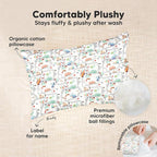 Mini Toddler Pillow with Pillowcase - 9x13 My Little Dreamy Travel Kids Pillow for Sleeping, Toddler Bed, Small, Tiny, Organic Cotton Pillowcase, Soft & Breathable, Kids 2-4 Years Old (Roadway)