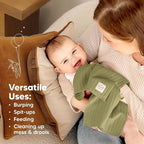 KeaBabies Organic Cotton Burp Cloths Baby Girl, Boy - 6-Pack Large Burping Clothes for Babies, Spit Up Rags, Super Soft & Absorbent Newborn Wash Towels, Gender Neutral, Non-Shrink (Stria, Daybreak)