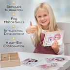 4-in-1 Princess Jigsaw Puzzles for Kids, Wood Puzzles for Kids Ages 3-5 48 Piece Wooden Puzzles for Toddlers 3-5, Wooden Puzzles for Toddlers, Essential Skills Gift for Girls Princesses