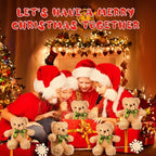 HyDren 12 Pack Bear Stuffed Animals 10 Inch Operation Christmas Bulk Items Small Bear Party Favors Plush Toys for Baby Shower Centerpiece Christmas Birthday Gifts(Light Brown)