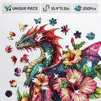 Wooden Puzzles for Adults, Dragon Puzzle Challenge Jigsaw Puzzles 300 Piece (Royal,12.62 in) Thickened Unique Shapes Family Reunion Puzzle, Best Gift for Adults and Kids, Family Game