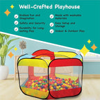 Kids Ball Pit Pop Up Large Tent for Toddlers - Indoor & Outdoor Gift Toys for Infants Girls & Boys, Baby Playpen with Zipper Storage Bag, BallPit Balls Not Included