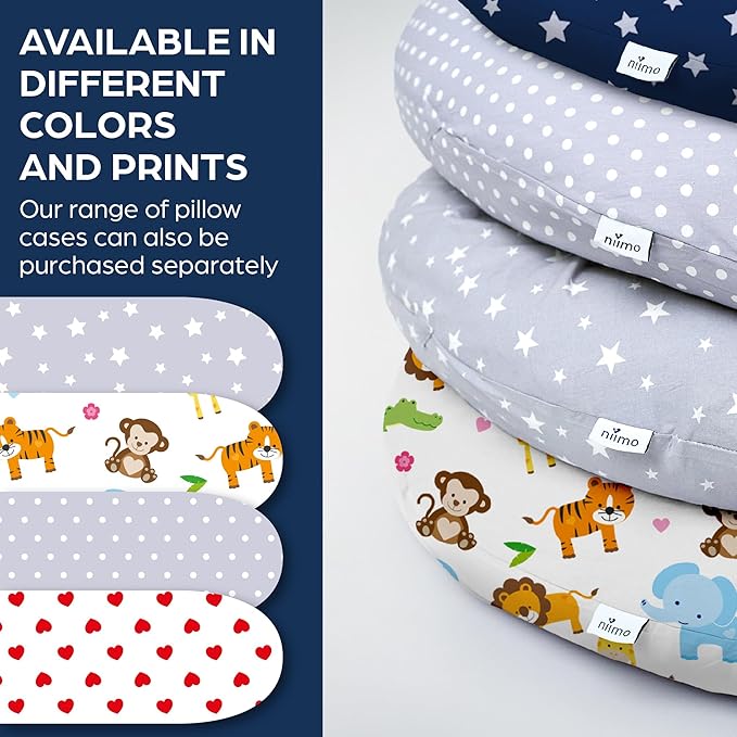 Niimo XXL Pregnancy Pillow & Baby Feeding Pillow - 2022 Double Platinum Winning Maternity Pillow, 100% Cotton Pregnancy Pillow Cover, Machine-Washable, Pregnancy Must Haves