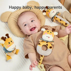 TUMAMA Baby Rattles 0-6 Months, 3 PCS Giraffe Baby Plush Rattles Sensory Toys with Teethers, Newborn Gifts for Babies 0-6 Months