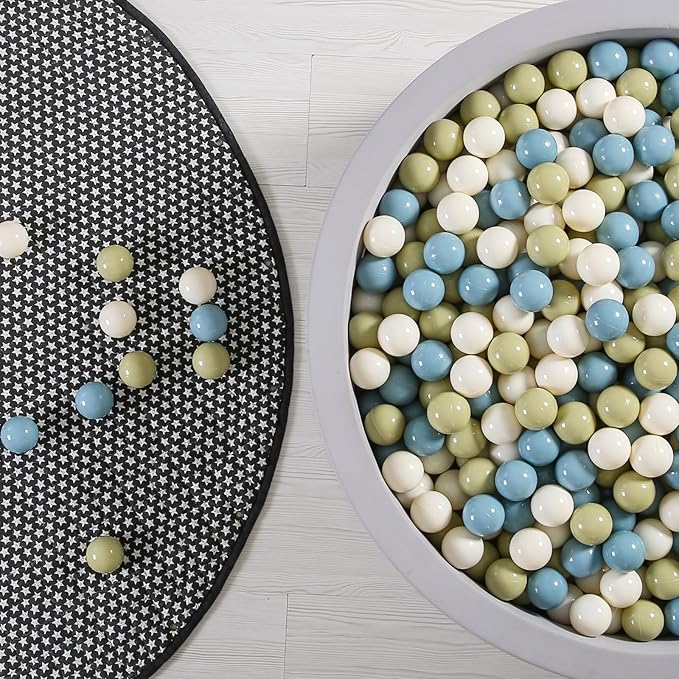 GOGOSO Ball Pit Balls - 2.15inch Plasticsball for Kids Toddlers Birthday Gifts, Summer Vibrant Colors Visual Stimulation Xmas Decor, Creamy Green+Creamy Blue+ Soft White