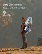 besrey Baby Backpack Carrier, Toddler Hiking Backpack with Safety 3-Height Seat, Adjustable Straps&Waist Belt, Foldable Frame Lightweight Large Capacity Child Carrier for Hiking (Haze Blue)