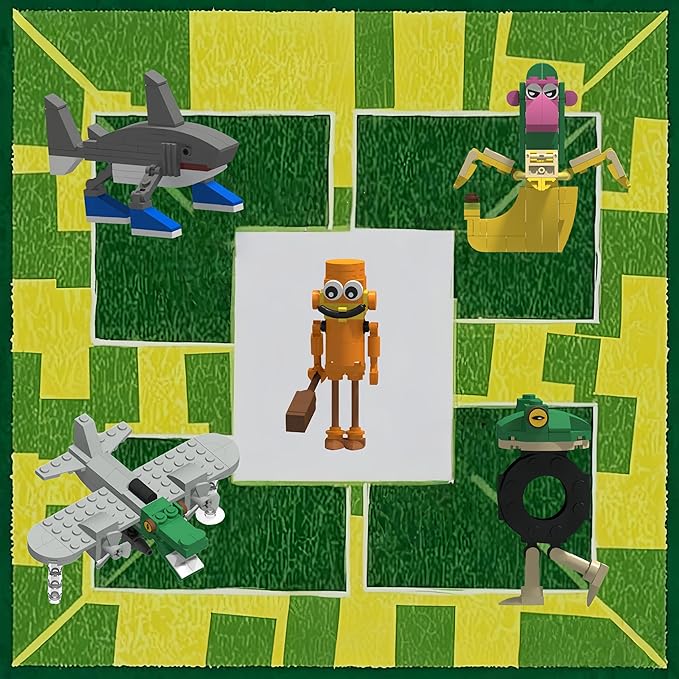 8 Pcs Italian Brainrot Action Building Blocks Set，Tralalero Tralala Collectible Figurines.Viral Desk Decor Gift，for Kids Boys, Girls and Adults