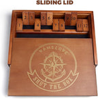 VAMSLOVE Shut The Box Dice Game Wooden Board Table Math Game for 2 Players and Up, 12 Numbers Close The Box with 6 Dice for Kids Adults Family (Instructions Included)