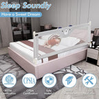 BABY JOY Bed Rail for Toddlers, 77’’ Extra Long, Height Adjustable & Folding Baby Bed Rail Guard w/Breathable Mesh & Double Safety Child Lock for Kids Twin Double Full Size Queen King Mattress (Gray)