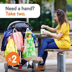 Baby Uma Stroller Hooks for Bags (2 Pack) - Universal Stroller Clips and Hooks, Non-Slip with One-Hand Opening, 11 lb Weight Capacity, Baby Travel Essential