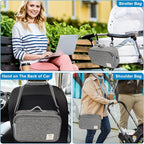 Accmor Stroller Organizer, Universal Stroller Organizer with Insulated Cup Holder Pocket, Dual Purpose Large Capacity Stroller Bag Caddy, Stroller Accessories Fits for Uppababy, Doona, Nuna Strollers