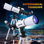 PISEZ Telescope for Adults & Beginner,70mm Aperture 400mm AZ Mount Astronomical Refracting Travel Telescope for Kids Beginners with Carry Bag, Phone Adapter