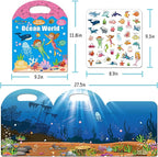 Reusable Sticker Books for Toddlers 1-3, Sticker Book for Toddlers 2-4 Years, Toddler Travel Essential in The Car/Train/Plane