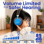 Puro Sound Labs BT2200 Plus Kids Bluetooth Headphones – Volume-Limiting 85dB, Studio-Grade Audio, Over-Ear & Comfy Design, 20-Hour Battery Life, Easy to Connect Wireless Headphones for Kids, Blue