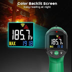 Infrared Thermometer Gun,SQECH Laser Thermometer Gun -58℉～1112℉(-50℃～600℃),Non-Contact Temperature Gun with Adjustable Emissivity&Color Backlight for Cooking, Pizza Oven,BBQ,Fridge,Engine,HVAC(Green)