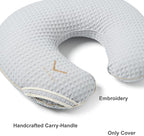 Organic Cover for Nursing Pillow • Premium Quality 100% Cotton Oeko-Tex Standard • Cover for Breastfeeding and Bottle Feeding Pillow • Soft and Breathable • Only Cover (Slate waffle)