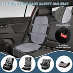 Car Seat Protector, 2 Pack Baby CarSeat Covers with Mesh Pockets & Non-Slip Backing 600D Durable Seat Protectors Under Car Seat for Baby(Gray, Large)