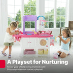 Step2 Love & Care Deluxe Baby Doll Nursery Playset for Kids, Compact Changing Station & Crib, Made of Durable Plastic, Includes Toy Accessories, For Toddlers 2-6 Years Old, Pink
