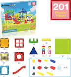 PicassoTiles Magnetic Tiles Slide & Swing Playground Building Block with 2 Character Action Figures Magnet Tile Construction Bricks Sensory Toys STEM Learning Educational Toy Kit Boy Girl Age 3+ PTQ30