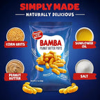 Gratify Bamba Peanut Butter Snacks for Families - All Natural Peanut Butter Corn Puffs Snacks ( 24 pack 0.7oz bags) - Made with 4 Simple Ingredients