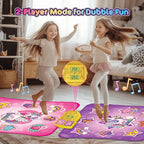 VATOS Double Dance Mat for Girls - 4 Game Modes & 9 Challenge Levels with Adjustable Volume, Led Light & Wireless Bluetooth | Music Play Mat Birthday Gifts Toys for Kids Ages 3 4 5 6 7 8 9+ Years Olds