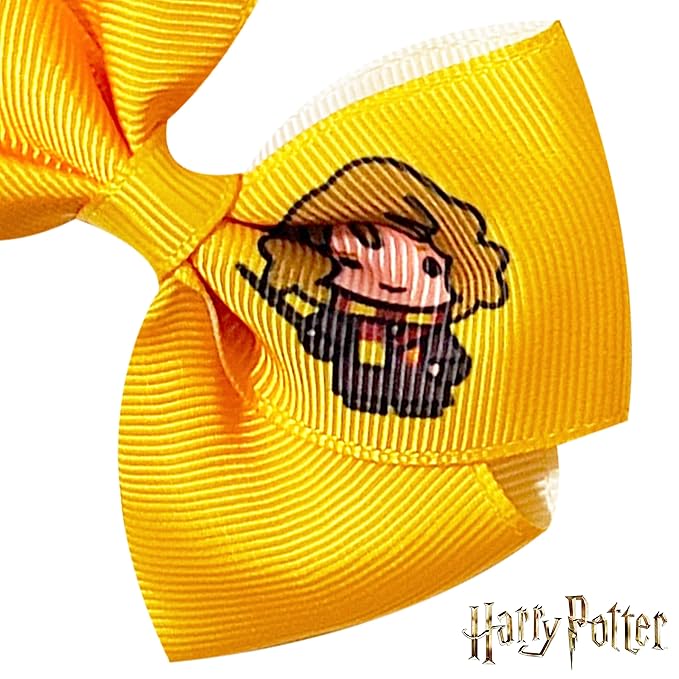 LUV HER Harry Potter Hair Bows - 7 Pcs 4 Inch Bundle - Hair Accessories Gift Set for Girls - Alligator Clips - Ages 3 +