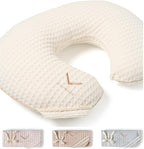Organic Cover for Nursing Pillow • Premium Quality 100% Cotton Oeko-Tex Standard • Cover for Breastfeeding and Bottle Feeding Pillow • Soft and Breathable • Only Cover (Cream waffle)