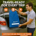 ONGUARD Waterproof Single and Double Stroller Bag for Airplane - Travel Stroller Cover for Air Travel and Storage - Gate Check Bag Backpack- Baby Airplane Essentials - Blue