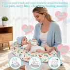 Nursing Pillow, Ergonomic C-Shape Breastfeeding Pillow for Breastfeeding & Bottle Feeding, Standard Size Breathable with Washable Cover, Hypoallergenic (0-18Months)