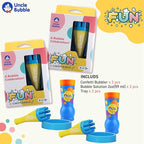 Uncle Bubble Confetti Bubbler 2 Sets - Kiddo Bubble Blower | Make Thousands of Tiny Bubble in One Breath with World Record Best Bubble Solution