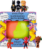 EvolutionUSA 1pc Epic Superhero Bath Bombs for Kids, Super Hero Bath Bomb with Toy Inside, Lush Children Bathbomb, Organic Bathbomb with Surprise Inside, Fizzy Fun Superhero Bath Ball Bath Toy