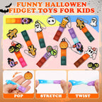 24pcs Halloween Mini Pop Fidget Toys Bulk Halloween Party Favors for Kids Pop Keychain Sensory Toys Bag Fillers Pop Toddler Birthday Carnival Treasure Classroom Prizes Stress Reliever Desk Toys