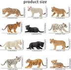 Toymany 12 Safari Animal Figurines, High Emulational Baby Plastic Zoo Animals, Lions Tigers Leopards Figure Toy Set, Easter Eggs Cake Toppers Christmas Birthday Gift for Kids Toddlers