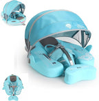 Baby Float with Canopy Non Inflatable Mambobaby Float Pool Floats, Sun Protection Baby Swimming Float Add Tail Avoid Flip Over Swim Trainer for Infants (Narwhal Green-G02NGCTLULNMA01G02)