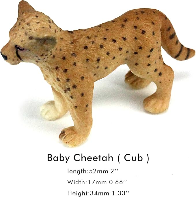 FUNSHOWCASE African Jungle Animals Toy Cheetahs Figure Realistic Plastic Figurine Playset Lot 2-Piece
