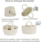 Diaper Caddy Organizer Cotton Rope Baby Basket Nursery Storage and Portable Tote Bag for Car Ideal Baby Shower Gifts and Registry Must-Have for Newborn Essentials Large striped