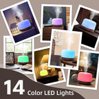 ASAKUKI Essential Oil Diffuser for Home, 500ml Aromatherapy Fragrant Oil Humidifier Vaporizer, 7-Color Light and Auto-Off Safety Switch Reddish-Brown
