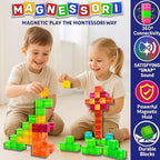 48PCS Magnetic Building Blocks – Montessori Inspired STEM Building Cubes for Kids – Educational Toys for Toddlers & Preschoolers Colorful Safe & Durable Magnet Cubes for Creative Learning
