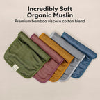 5-Pack Cotton Muslin Burp Cloths Baby Girls, Boys - Soft & Absorbent Spit Up Burp Rags, Large Muslin Towel, Cotton Wash Cloths for Babies, Newborn, Infant, No Shrink, Durable, Neutral (Corals)