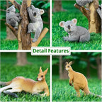 Toymany 7PCS Australian Wildlife Animal Figurines Includes Koala and Kangaroo Figure Toy, Plastic Forest Animal Figures Toy Set, Cake Toppers Christmas Birthday Gift for Kids Toddlers