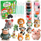 Air Dry Clay Kits for Kids, Arts and Crafts for Kids Ages 8-12, DIY 12 Animals Magic molding Clay Set with Sculpting Tools & Magnets, Modeling Toys for Boys & Girls Ages 4 5 6 7 8+ Years Old