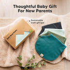 KeaBabies 4-Pack Baby Burp Cloths Baby Girl, Boy - Organic Cotton Burp Cloth, Extra Large, Absorbent, Soft Burping Cloths & Bibs Set for Babies, Newborn Burp Clothes, Thick Burp Rags (Eclipse)