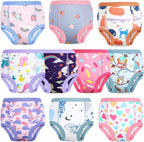 MooMoo Baby Potty Training Underwear 10 Packs Absorbent Toddler Training Pants for Boys and Girls Cotton Pee Pants 2T-9T