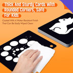 50PCS High Contrast Baby Flashcards, 100 Pages Black & White Visual Stimulus Flash Cards, Brain Development Cards Set Montessori Sensory Toys for Infants Newborn Boy Girl Baby Tummy Time (0-3 Months)