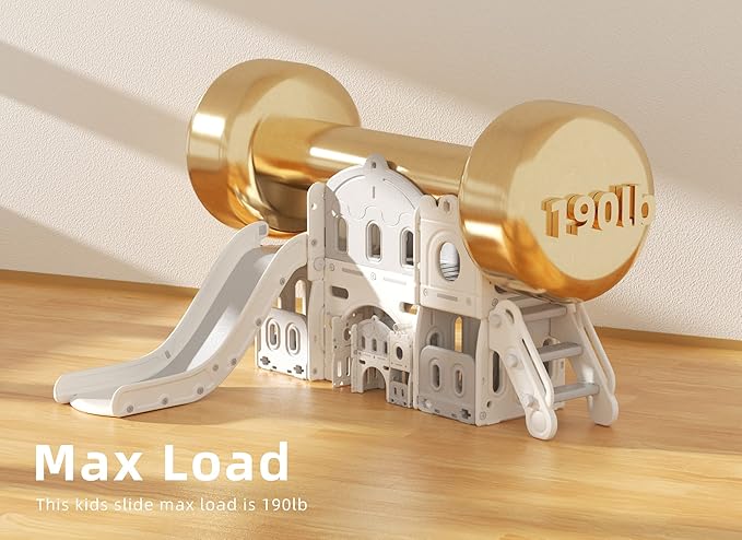 XJD 7 in 1 Toddler Slide Set, Kids Slide for Toddlers Age 1+, Toddler Climber Slide PlaySet with Basketball Hoop and Ball,Outdoor Indoor Playground for Toddlers 1-3