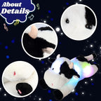 Cuteoy Glowing LED Cow Light-up Nightlight Toys Musical Plush Stuffed Animal Soft Singing Lullabies Birthday Christmas Plushies Gifts for Kids Boys Girls,15.5"