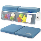 beiens Bath Kneeler and Elbow Rest Pad Set - 1.5'' Comfortable Thick Baby Bath Kneeler Pads, Quick Dry Soft Kneeling Pad for Baby Bath Time, Non-Slip Knee& Arm Support Bathtub Mat with Toys Organizer