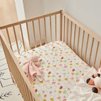 Margaux & May Organic Muslin Cotton Baby Crib Sheet, Dandelion Print, Fitted, Breathable, Toddler Bedding, 52 x 28, Deep Pocket, Organic Crib Sheets for Cozy Sleep