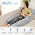 Pregnancy Pillow for Sleeping, U Shaped Full Body Maternity Pillow with Removable Silky Cover, Support for Back,Leg,Belly for Pregnant Women, Side Sleeper,Pain Relief, Ergonomic Soft Cushion,51 Inch
